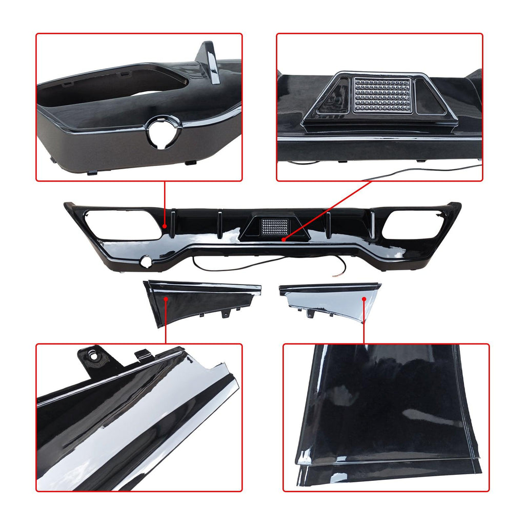 NINTE For 2018 - 2024 BMW 8 - Series G16 Gran Coupe 4 Doors M Sport Rear Diffuser Rear Diffuser Gloss Black with Brake Light - NINTE