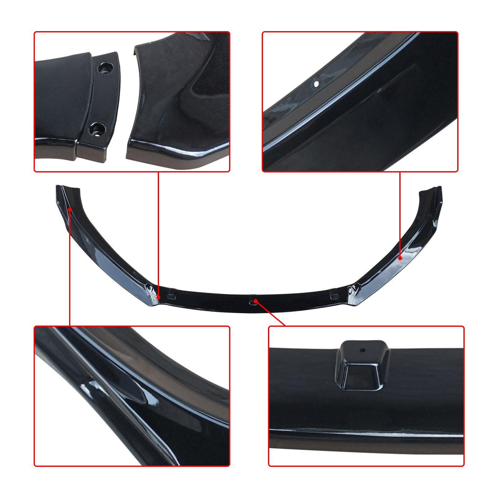 NINTE For 2014 - 2018 Mazda 3 Sedan Axela Front Bumper Lip Body Kit Spoiler Gloss Black - NINTE