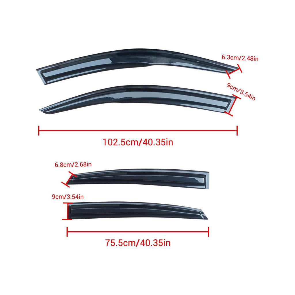 NINTE For 2016 - 2021 HONDA CIVIC FK4 FK7 5DR HATCHBACK WINDOW VISOR RAIN GUARD DEFLECTORS - NINTE