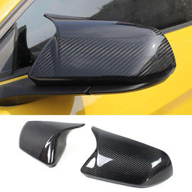 NINTE Real Carbon Fiber For 2015 - 2024 MUSTANG Side Mirror Covers W/O Led Signal M Style - NINTE