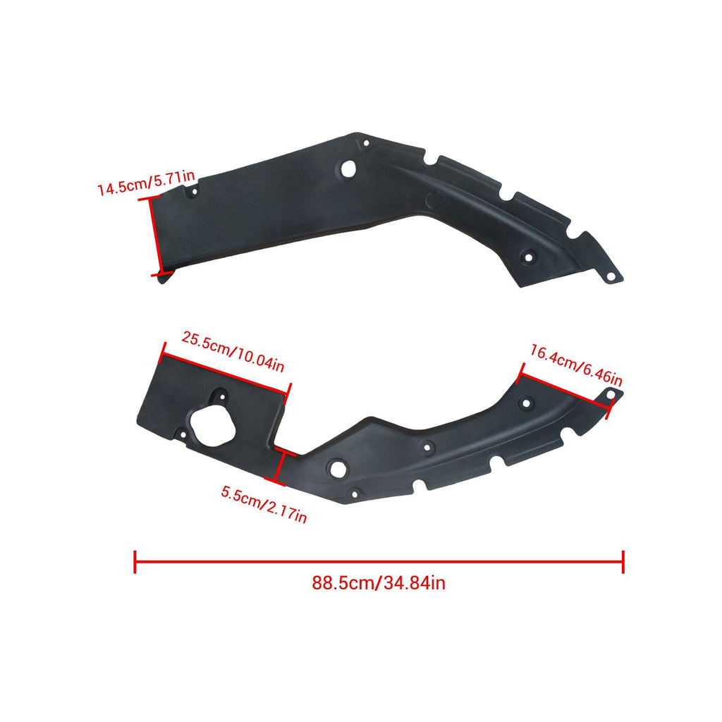 NINTE For 2016 - 2021 10th Gen Honda Civic Engine Bay Side Panel Covers ABS Painted 2PCS Long Version - NINTE