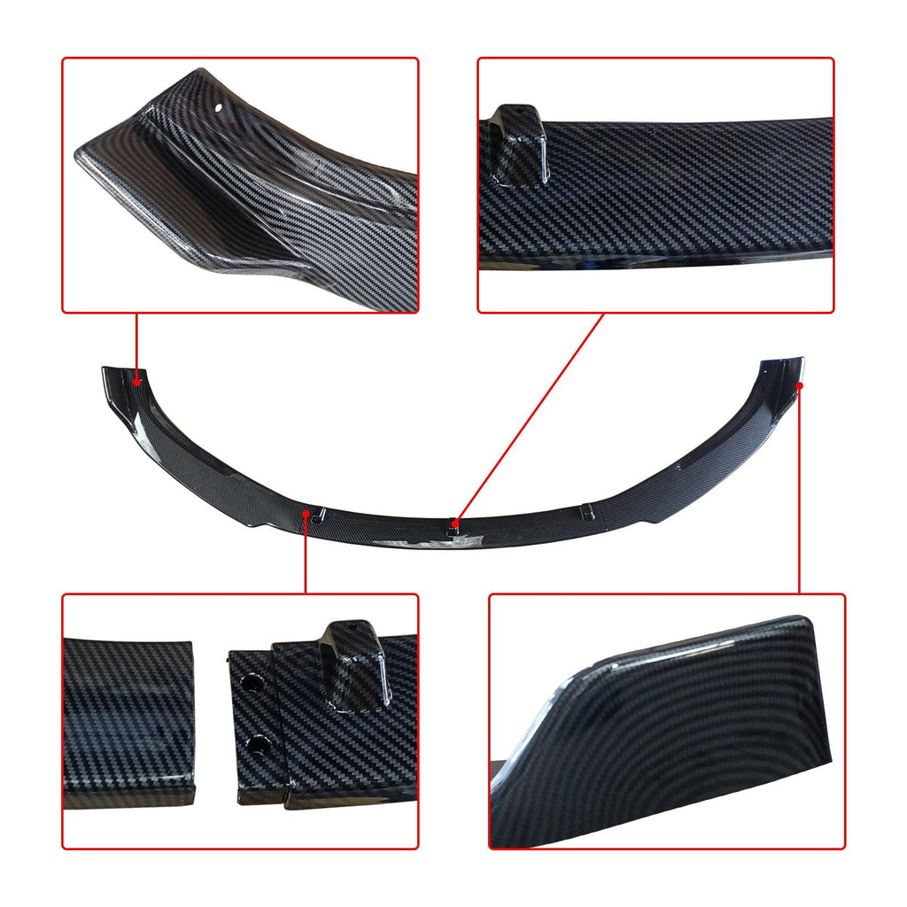 NINTE For 2017 - 2023 Tesla Model 3 Front Lip 3 Pieces Sport Style Splitter - NINTE