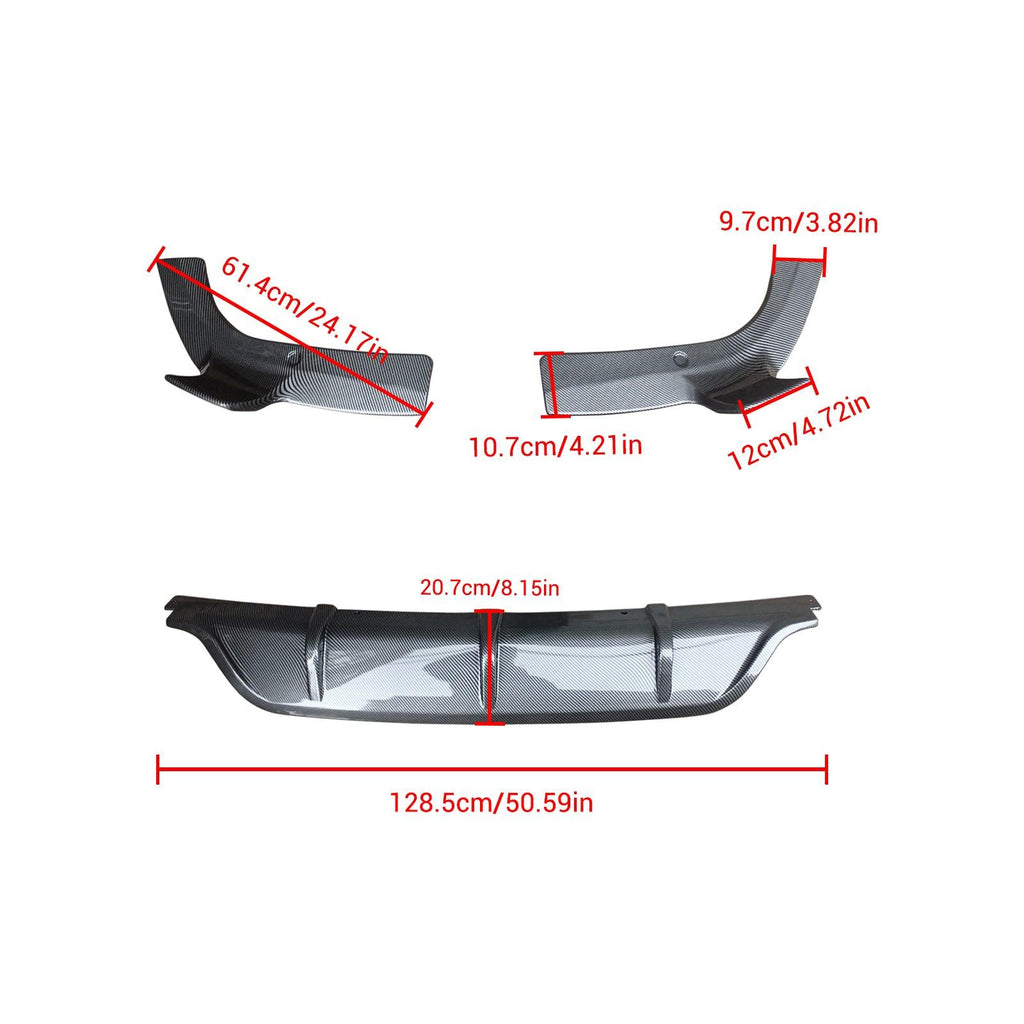 NINTE For 2020 - 2024 BMW G06 X6 M Sport Rear Diffuser Lip Gloss Black/Carbon Fiber Look - NINTE