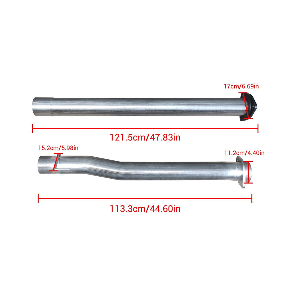 NINTE 4"/5" 2011 - 2023 Ford 6.7 Powerstroke DPF Delete Race Pipe w/Muffler Exhaust - NINTE