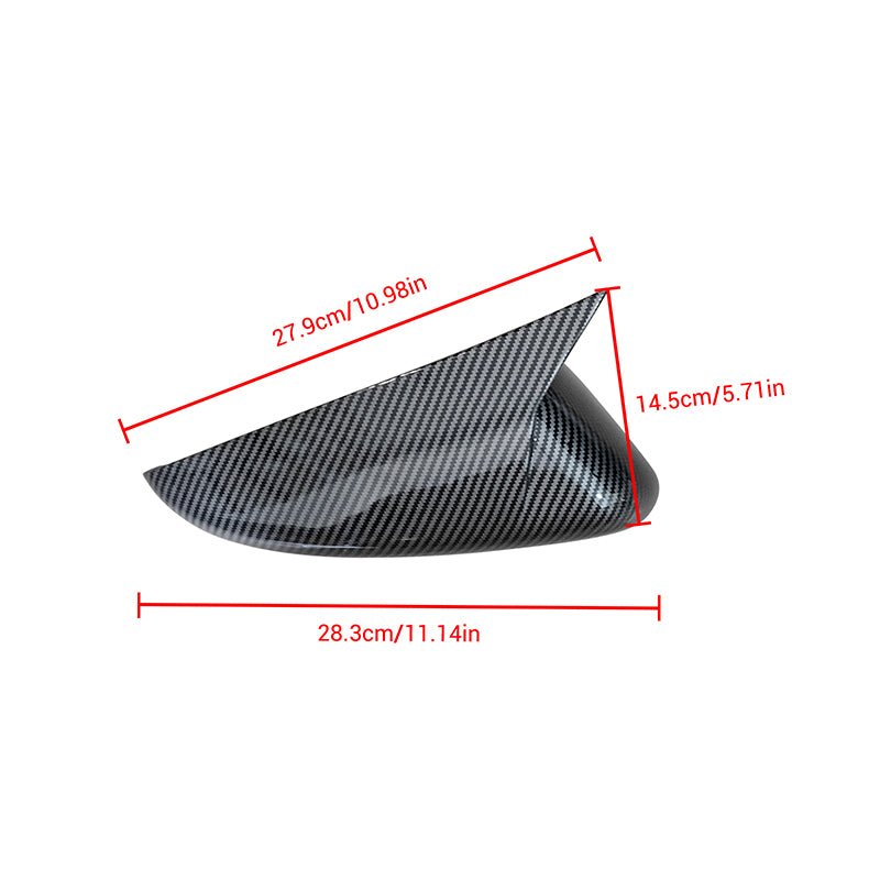 NINTE Ox Horn Mirror Covers For 2014 - 2025 Cadillac CT5 CT6 CTS Glossy Black - NINTE