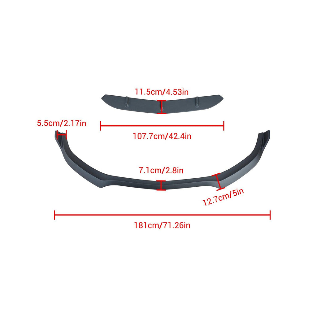 NINTE For 2015 - 2021 Mercedes Benz C63 Front Bumper lip B Style Splitter Front Lip - NINTE