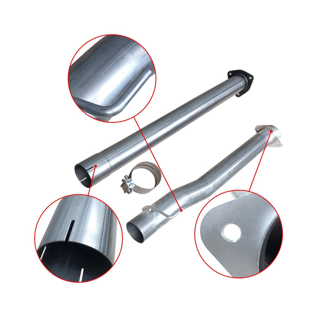 NINTE 4"/5" 2011 - 2023 Ford 6.7 Powerstroke DPF Delete Race Pipe w/Muffler Exhaust - NINTE