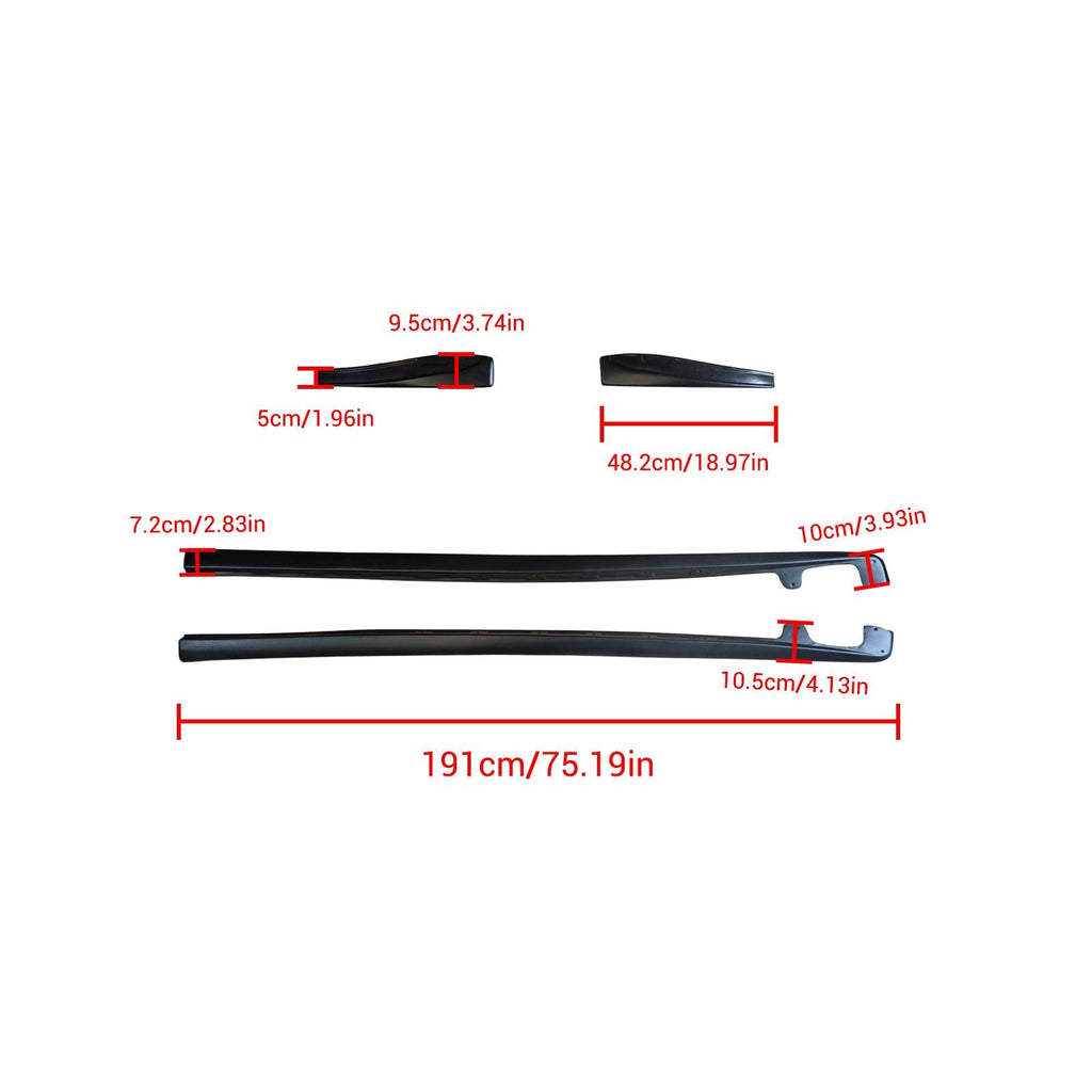 NINTE For 2005 - 2013 Chevy Corvette C6 Z06 ZR1 Style Side Panels with Mud Flaps Side Skirts ABS Painted - NINTE