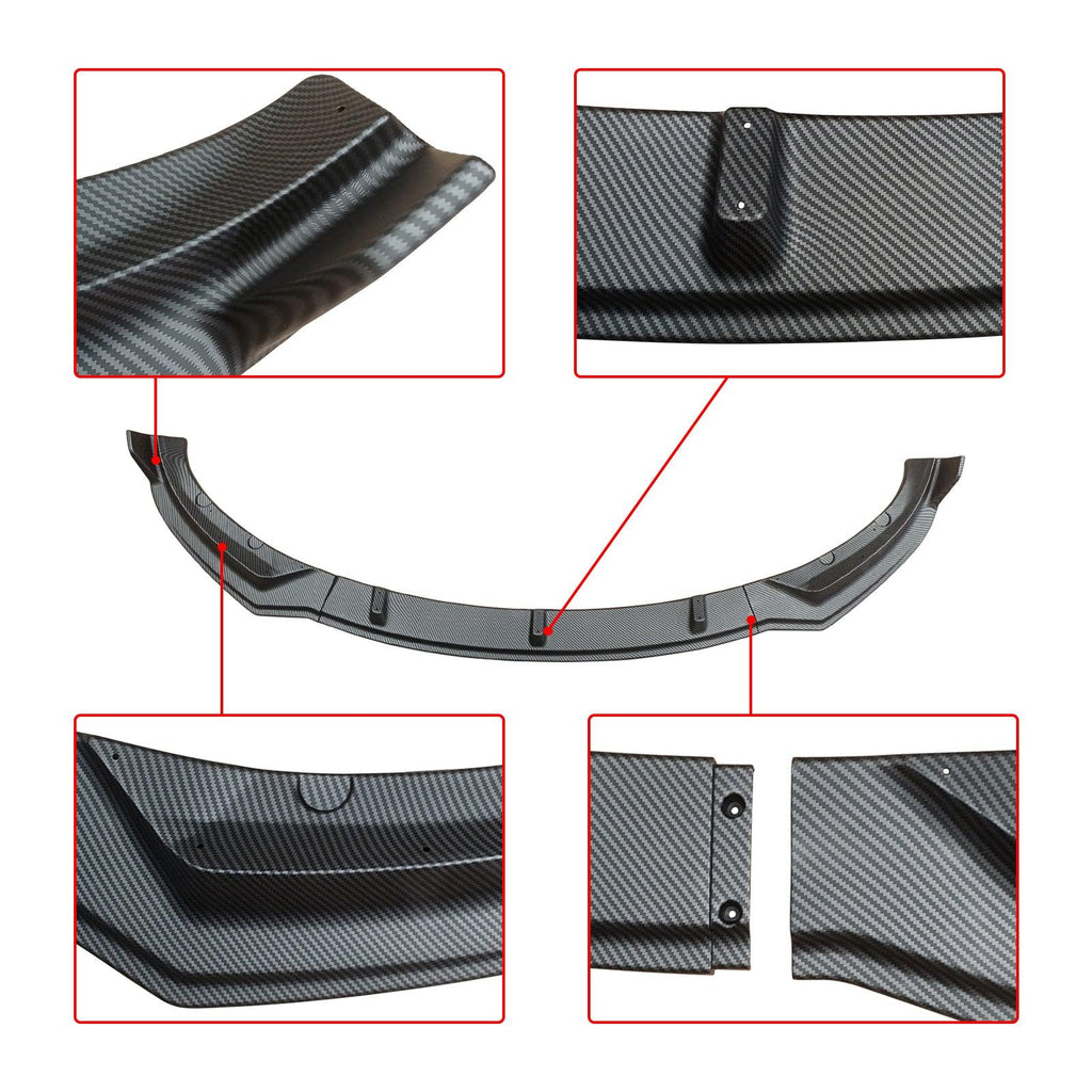 NINTE For 2017 - 2023 Tesla Model 3 Sedan Front Lip ABS 3 Pieces Front Chin Splitter - NINTE