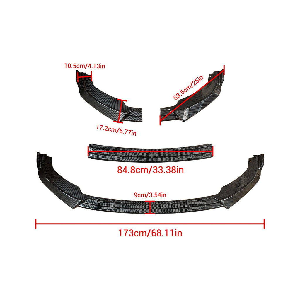 NINTE For 2010 - 2013 Infiniti G37 Sedan ABS 3 Pieces Front Bumper Lip Splitter Front Bumper Lip Spoiler Air Chin Body Kit Splitter - NINTE