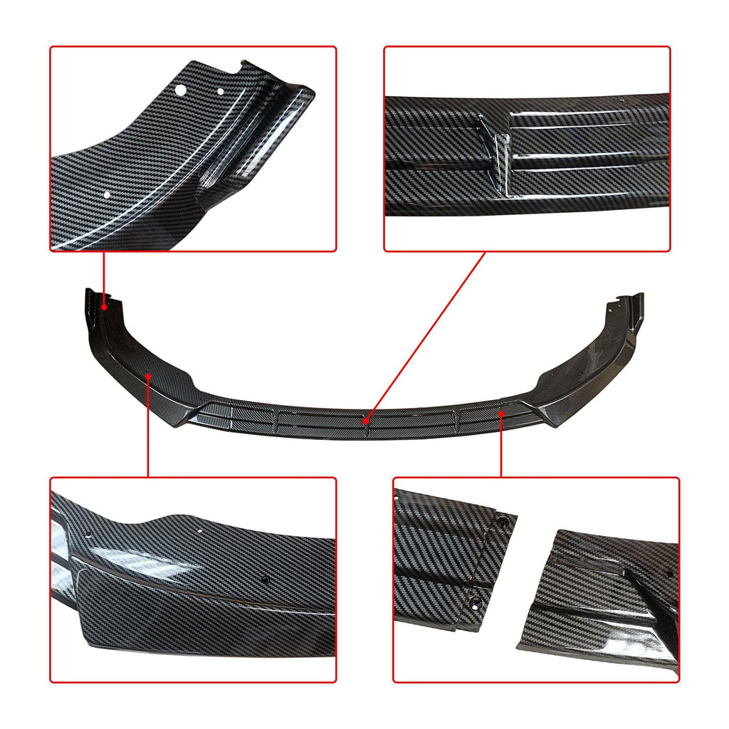 NINTE For 2010 - 2013 Infiniti G37 Sedan ABS 3 Pieces Front Bumper Lip Splitter Front Bumper Lip Spoiler Air Chin Body Kit Splitter - NINTE