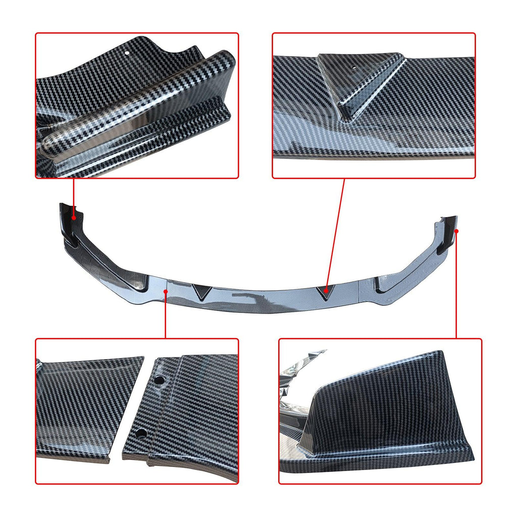 NINTE For 2014 - 2017 INFINITI Q50 Base Model Front Lip 3 PCS ABS Painted Bumper Lip Splitter - NINTE