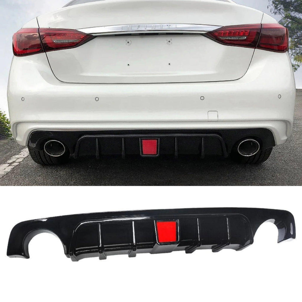 NINTE Rear Lip With Break Light For 2018 - 2024 INFINITI Q50 Rear Bumper Diffuser - NINTE
