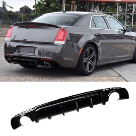 NINTE For 2015 - 2023 Chrysler 300 SRT Exhaust Shark Fins Rear Diffuser Rear Bumper Lip - NINTE