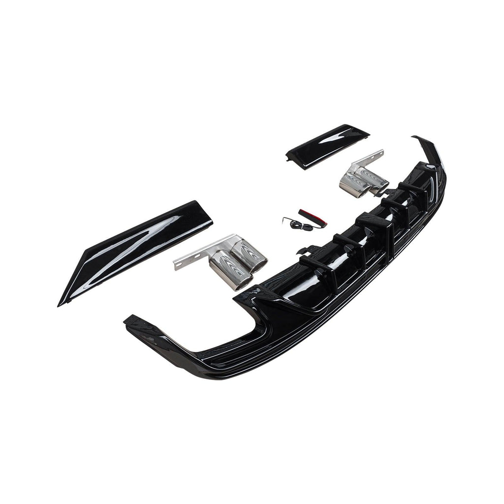 NINTE for 2023 2024 Honda Accord Gloss Black Rear Diffuser with Tailpipe Rear Bumper Bumper with Brake Light - NINTE