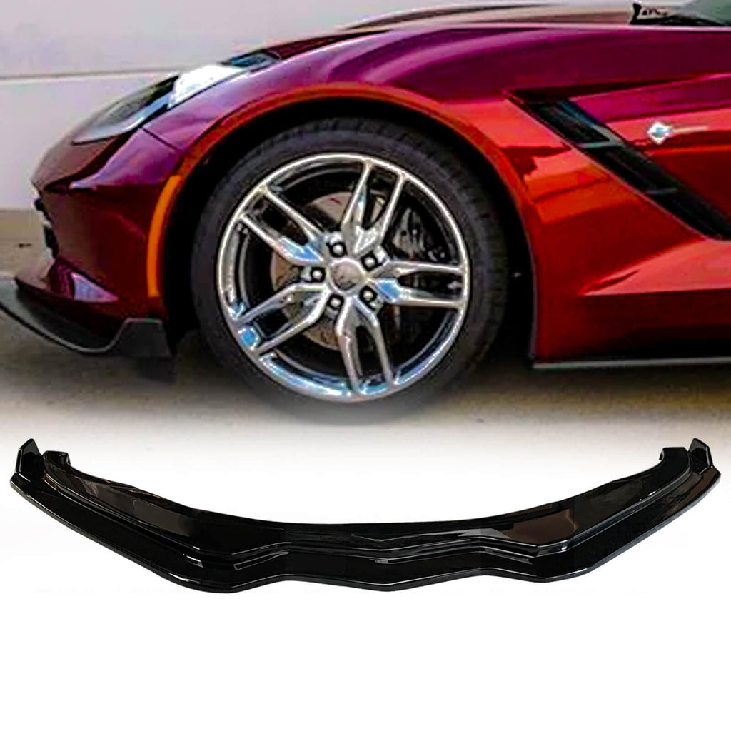NINTE For 2014 - 2019 Chevy Corvette C7 Z06 Stingray Grand Sport Stage 2 Front Lip Front Bumper Chin Splitter - NINTE