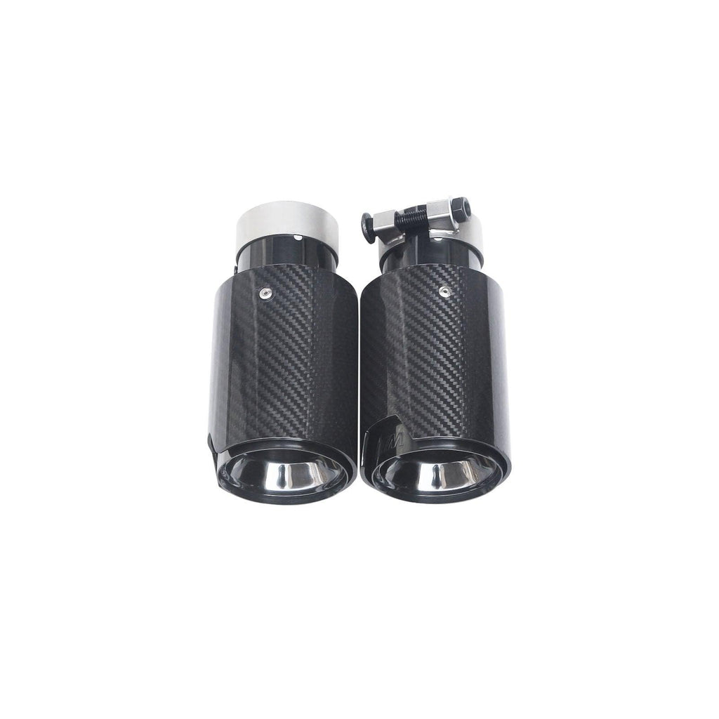 NINTE Exhaust Tip Universal For BMW M Performance Stainless Steel and Glossy Real Car Tail Pipe 2.48“ Inlet 3.6” Outlet 7" Length 2PCS - NINTE
