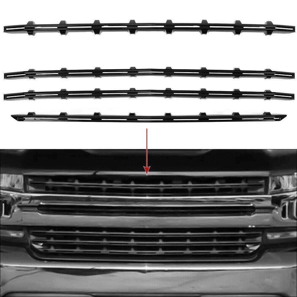 NINTE For 2019 - 2022 Chevy Silverado 1500 Grill Cover LT RST Snap on Grille Overlay Insert Bar - NINTE