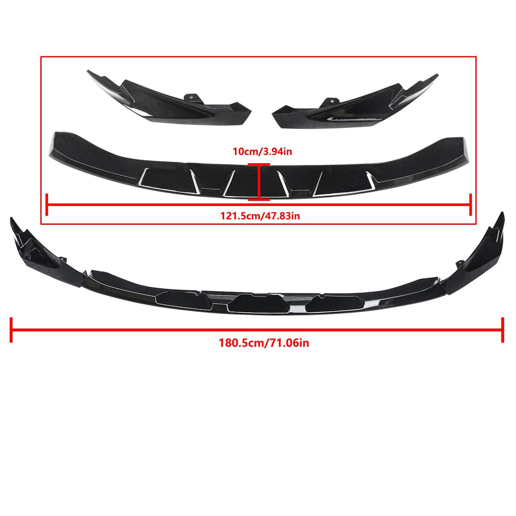 NINTE Front Lip For 2021 - 2025 BMW G80 M3 G82 M4 3PCs ABS M Performance Front Bumper Splitter - NINTE