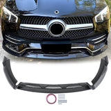 NINTE For 2020-2023 Mercedes-Benz GLE53 AMG GLE350 Front Bumper Lip Splitter ABS