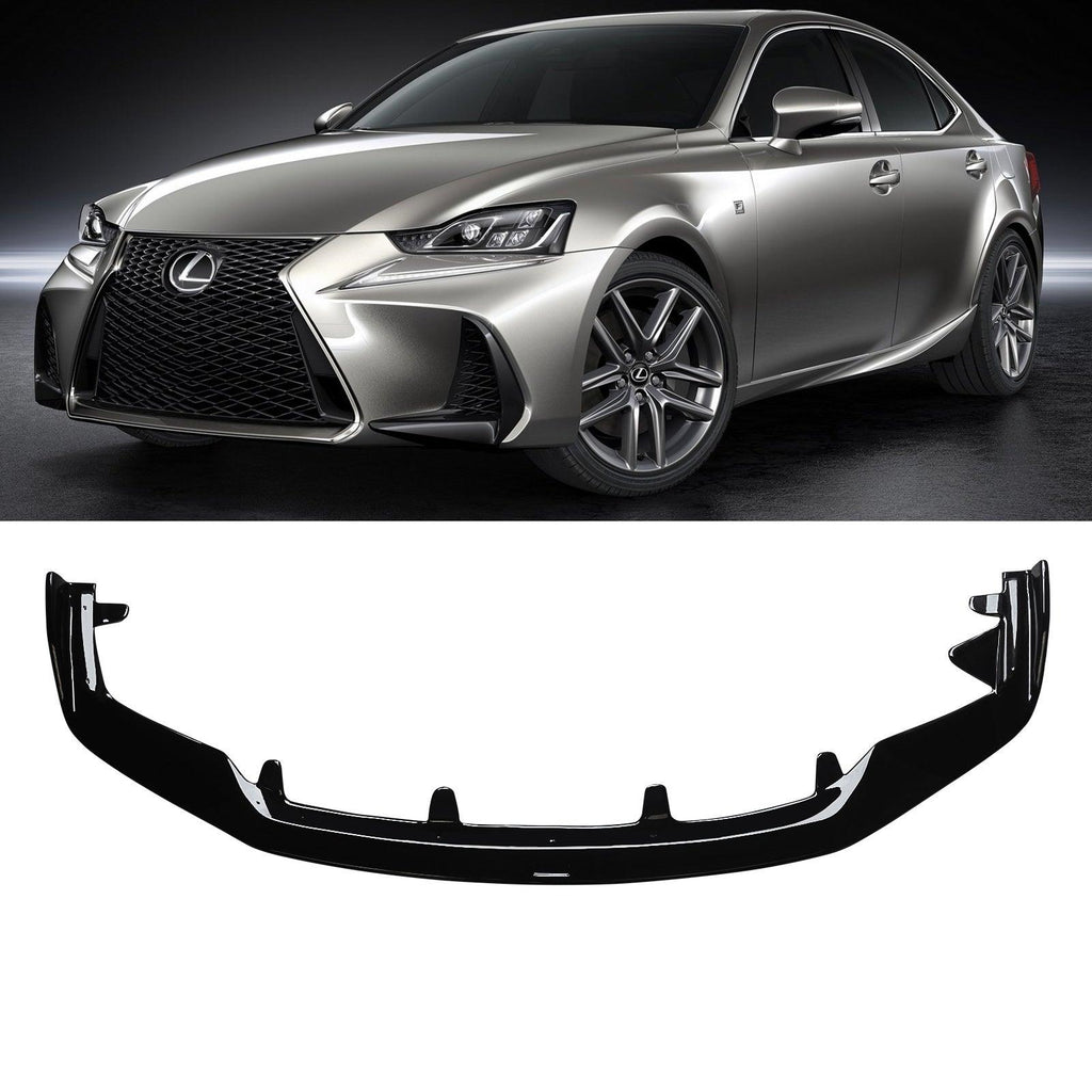 NINTE For 2017 - 2020 Lexus IS200t IS300 IS350 Spoiler Splitter Front Bumper Lip 1 Piece ABS Painted - NINTE
