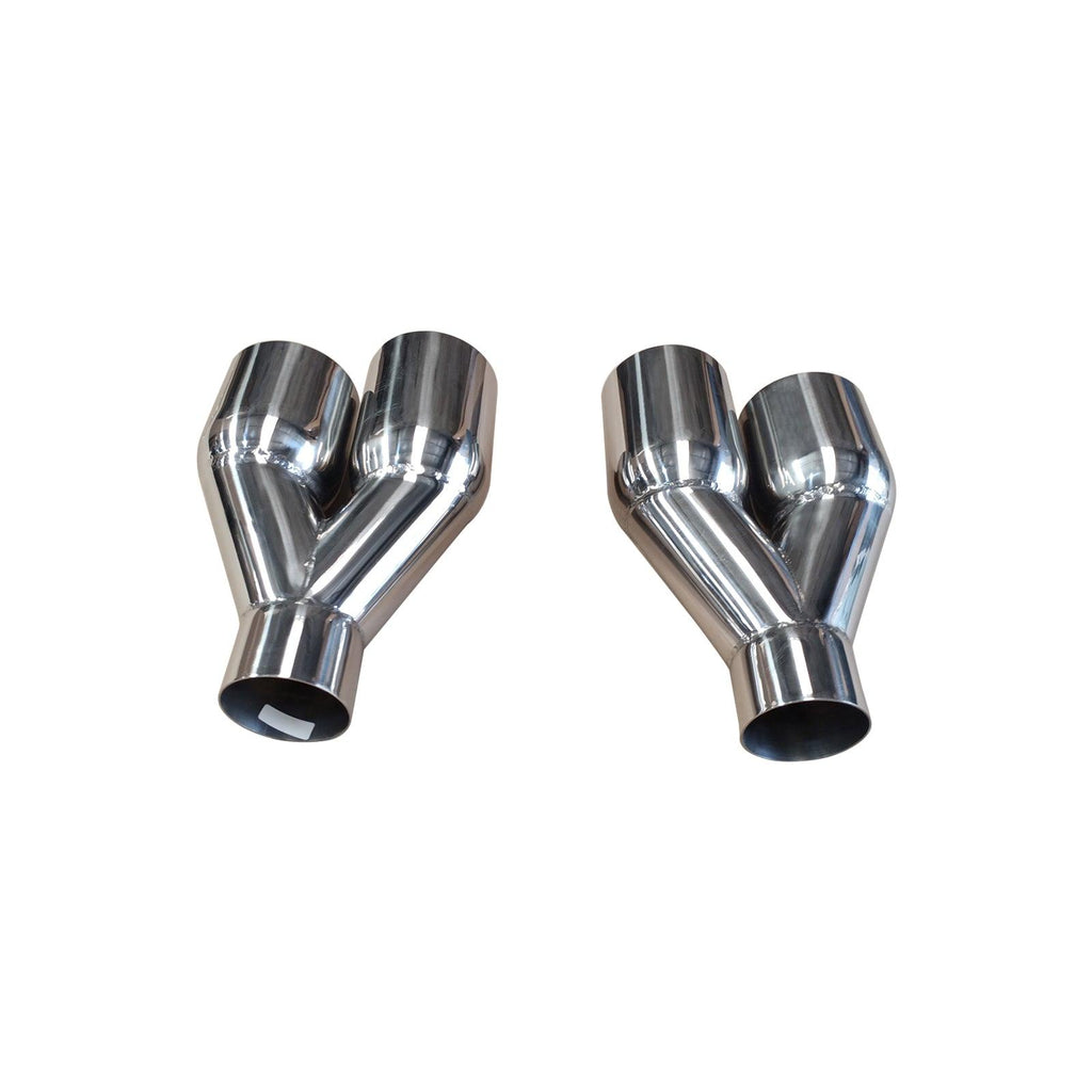 NINTE Pair of Dual Exhaust Tips Staggered Single Wall 304 Stainless Steel for ID: 2.5 inch/OD: 3.5"/ Length: 10.25" - NINTE
