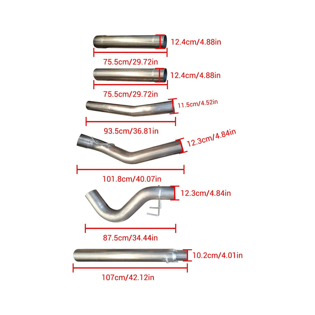NINTE For 2011 - 2023 Ford 6.7 Powerstroke DPF Delete Race Pipe 4"/5" Downpipe - Back - NINTE