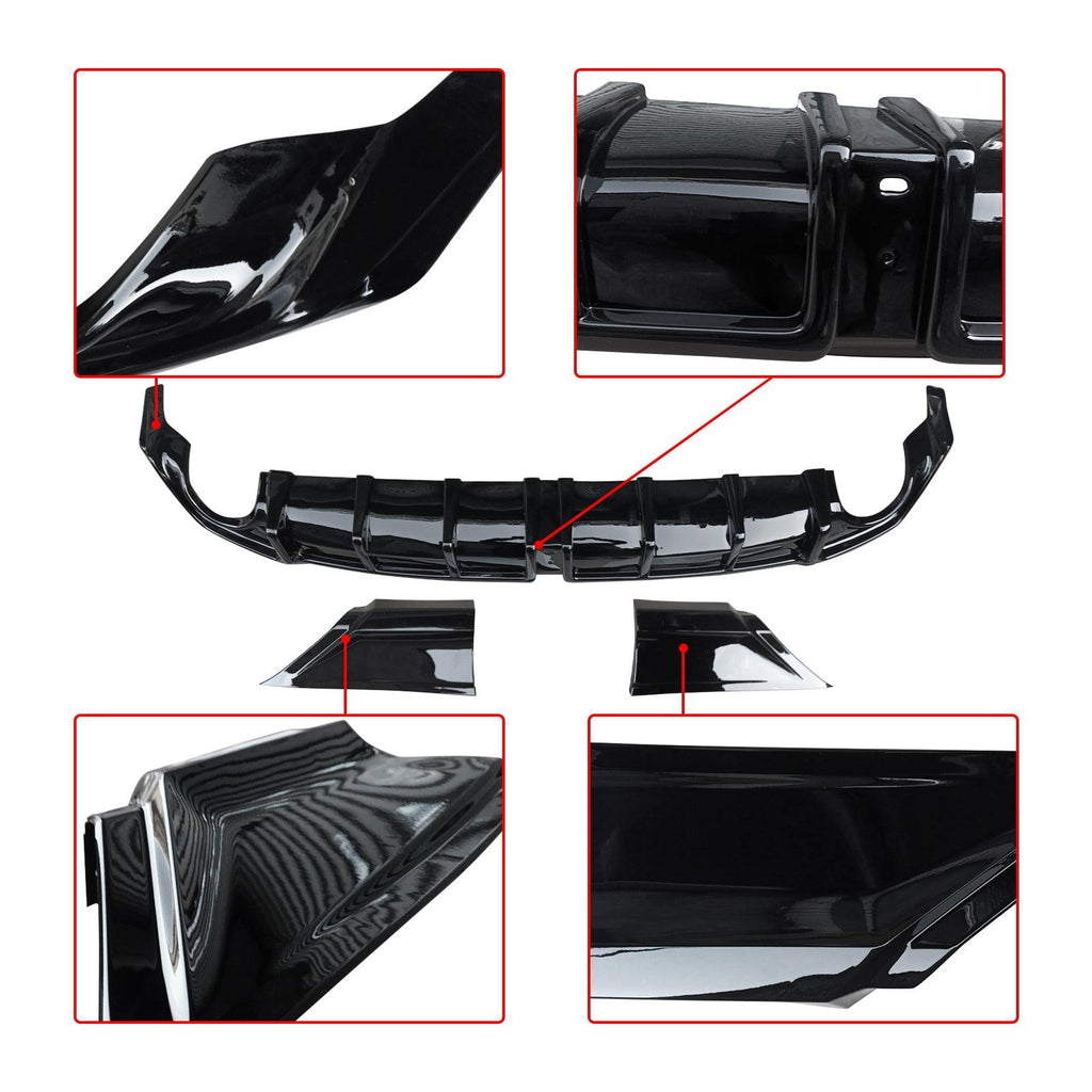 NINTE Rear Bumper For 2022 - 2025 11th Honda Civic Sedan Rear Diffuser with Corner Spats - NINTE