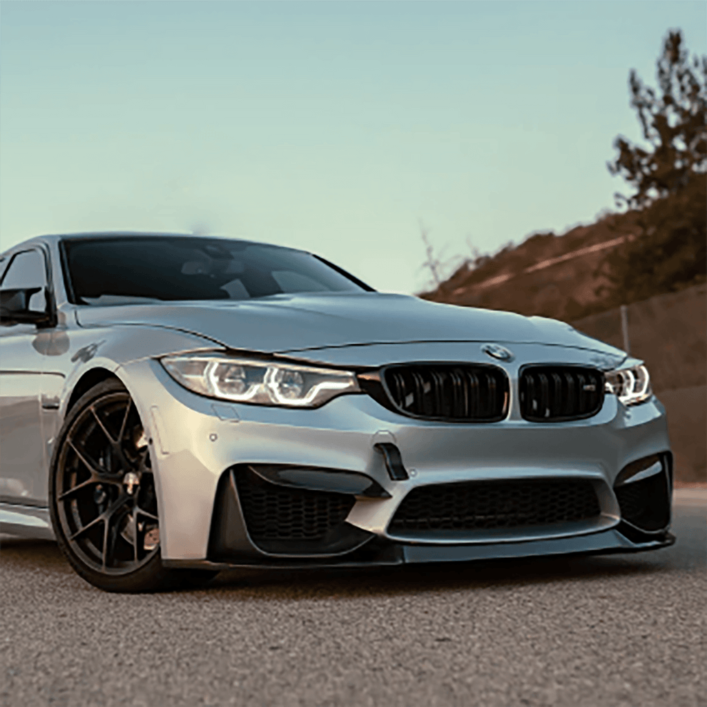NINTE For 2015 - 2019 BMW F80 M3 F82 F83 M4 V2 Dry Carbon Fiber Front Bumper Upper Fang Trim - NINTE