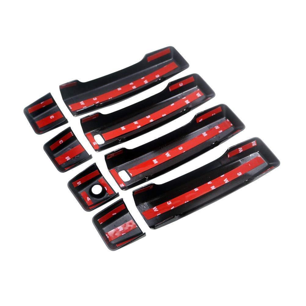 NINTE For 2016 - 2024 Nissan Titan Door Handle Covers Gloss Black Door Trim Cover With 2 Smart Keyholes ABS - NINTE