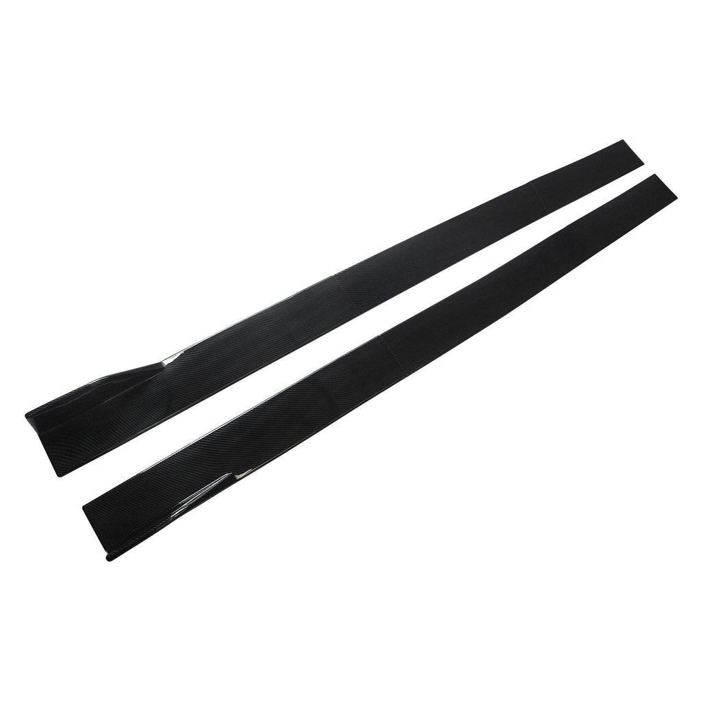 NINTE Side Skirts 2.2M/86.6 Inch Universal Fit PP Carbon Look Rocker Panel Extension Lip Splitters 3pcs - NINTE