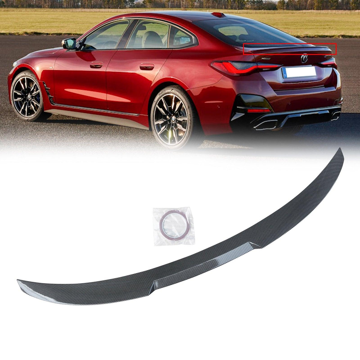Dry Carbon Fiber Trunk Spoiler For 2021-2025 BMW G26 430i I4 Gran Coupe – MP Style High Kick