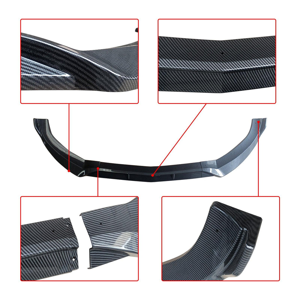 NINTE For 2015 - 2018 Benz C - Class W205 Sport Front Lip Front Bumper Lip Splitter ABS 3PCS - NINTE