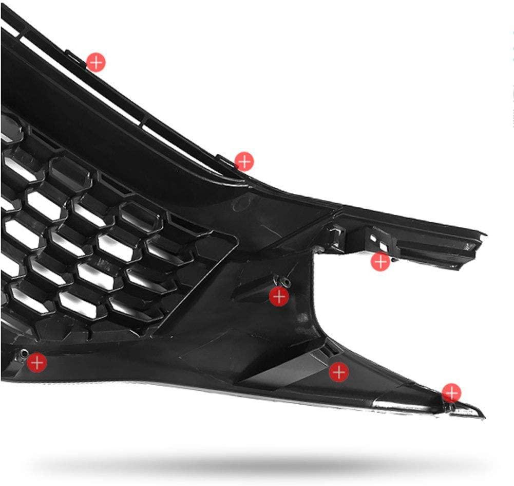 NINTE For 2016 - 2019 Honda Civic Gloss Black Front Bumper Hood Mesh Grille Eye Lid - NINTE