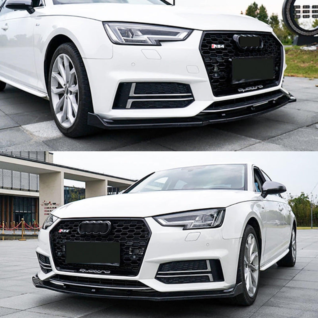 NINTE For 2017 - 2018 Audi A4 Sport ABS Front Lip Painted 3 Pieces Lower Bumper Splitter - NINTE