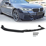 NINTE For 2021-2023 BMW 5 Series G30 M Sport Front Lip Front Bumper Splitter 3Pcs ABS