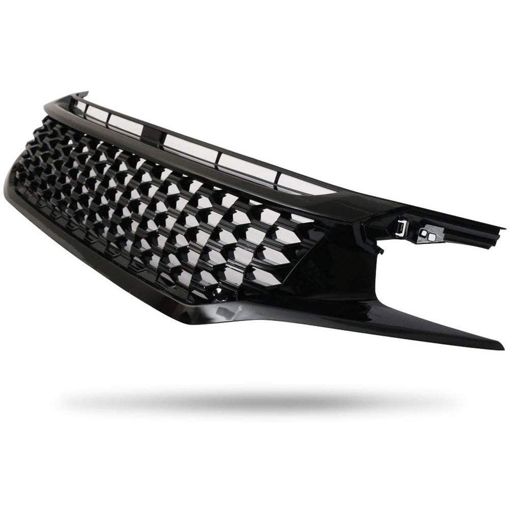 NINTE For 2016 - 2019 Honda Civic Gloss Black Front Bumper Hood Mesh Grille Eye Lid - NINTE