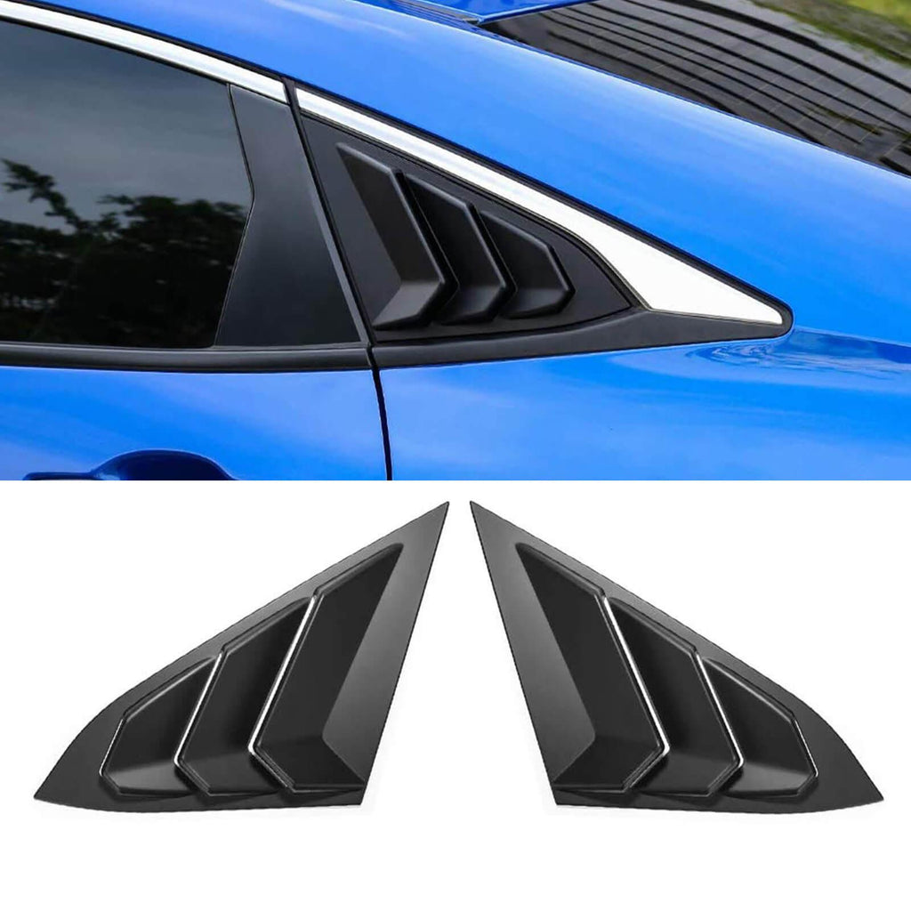 NINTE For 2016 - 2021 10th Honda Civic Sedan Air Vent Scoop Shades Cover Rear Side Window Louvers Vent Cover - NINTE