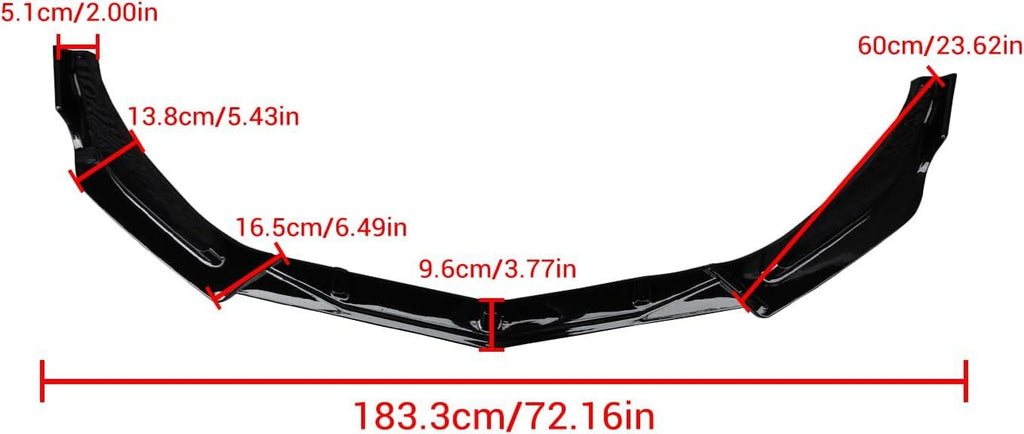 NINTE For 2016 - 2024 Chevrolet Malibu Front Lip ABS 3PCs Front Bumper Splitters - NINTE