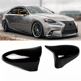 NINTE For 2014 - 2020 LEXUS IS200t IS300 IS350 M Style Side Mirror Cover Overlay Gloss Black - NINTE