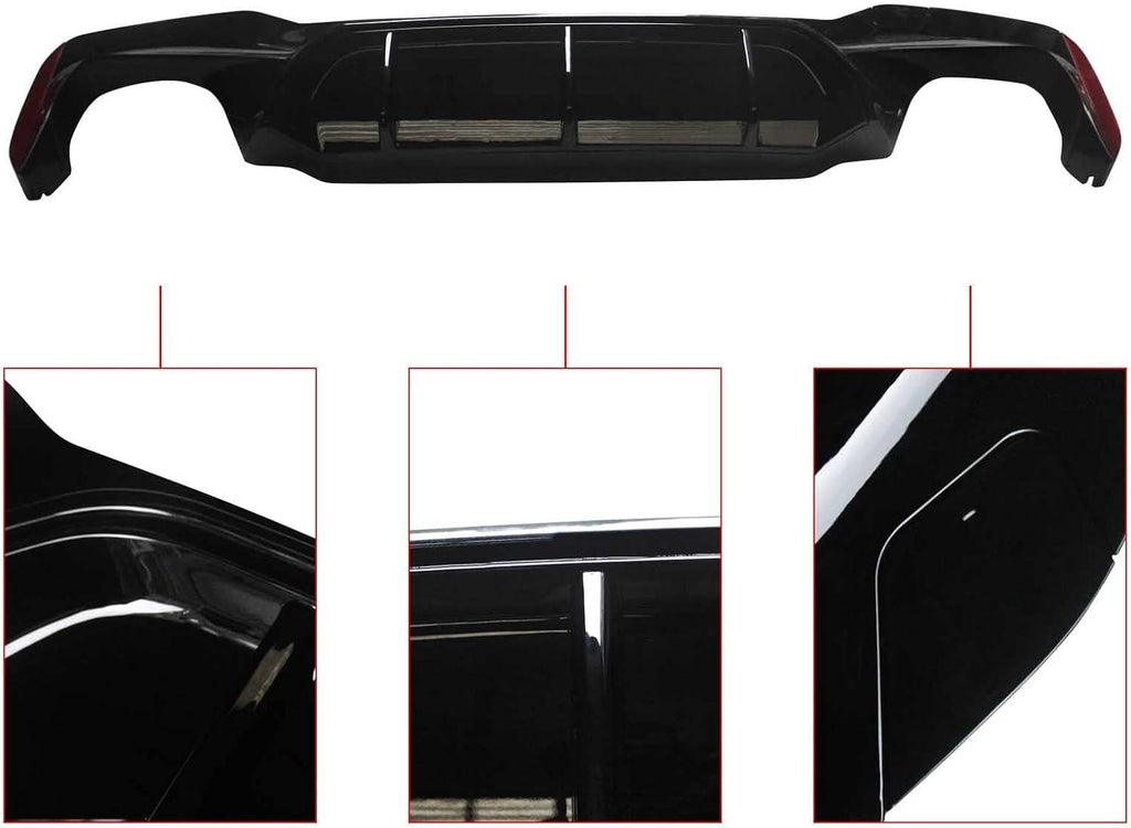 NINTE Rear Diffuser Fit for 2017 - 2023 BMW G30 Sedan 4 - Door G31 G38 5 Series M Sport Rear Bumper Diffuser Low Bumper Lip M5 Style Gloss Black ABS Painted Valance Apron - NINTE