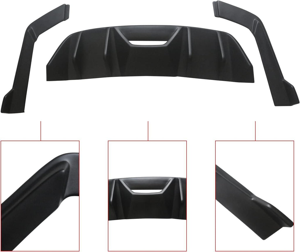 NINTE Rear Diffuser Fit For 2015 - 2017 Ford Mustang HN Style Rear Bumper Diffuser ABS Rear Bumper Diffuser Rear Bumper - NINTE