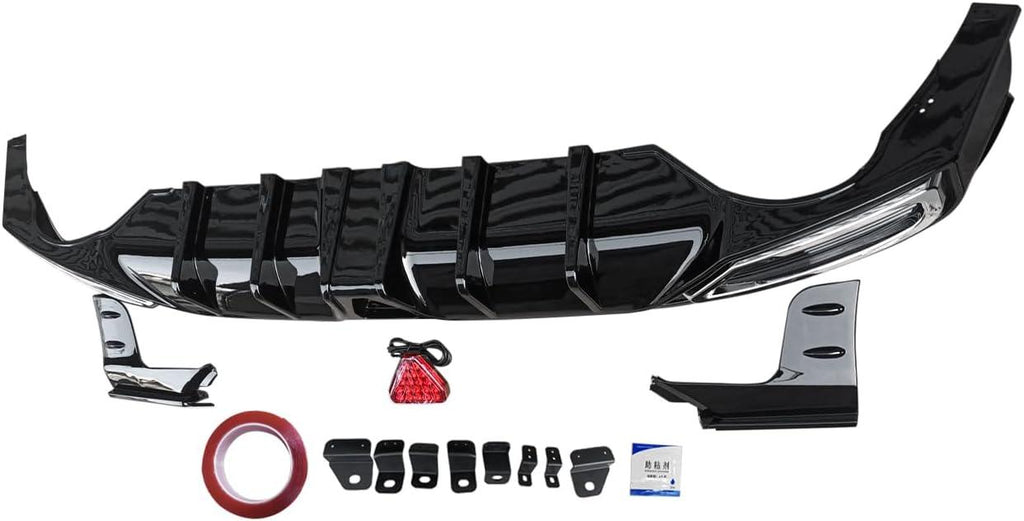 NINTE Rear Diffuser for 2022 - 2024 11th Honda Civic Hatchback Hybrid ABS Gloss Black Painted Bumper Diffuser Lip Body Kits - NINTE