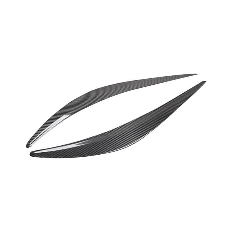 NINTE For 2014 - 2024 Infiniti Q50 Q50S Headlight Eyebrow Visor Cover ABS Carbon Fiber Look - NINTE