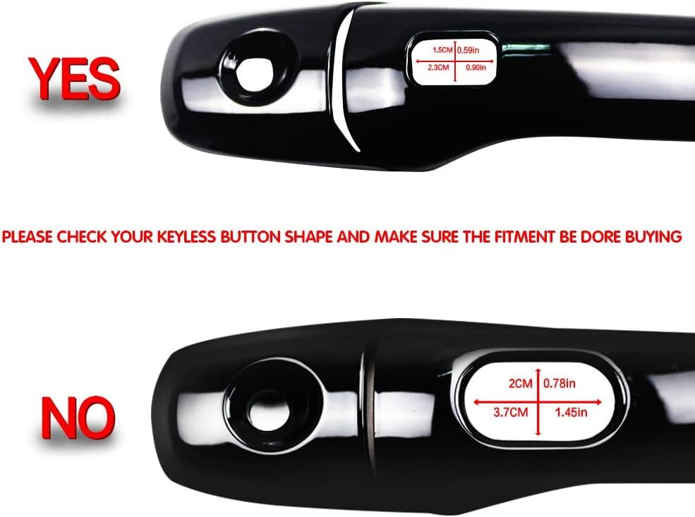 NINTE for 2011 - 2019 Ford Explorer Door Handle Cover Painted Gloss Black ABS with 2 Smart Keyholes - NINTE