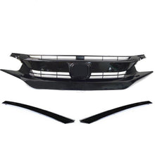 Load image into Gallery viewer, Ninte For 2016 - 2018 Honda Civic 10th Gloss Black ABS Triple Front Mesh Grille & Light Brows - NINTE