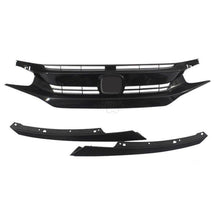 Load image into Gallery viewer, Ninte For 2016 - 2018 Honda Civic 10th Gloss Black ABS Triple Front Mesh Grille & Light Brows - NINTE