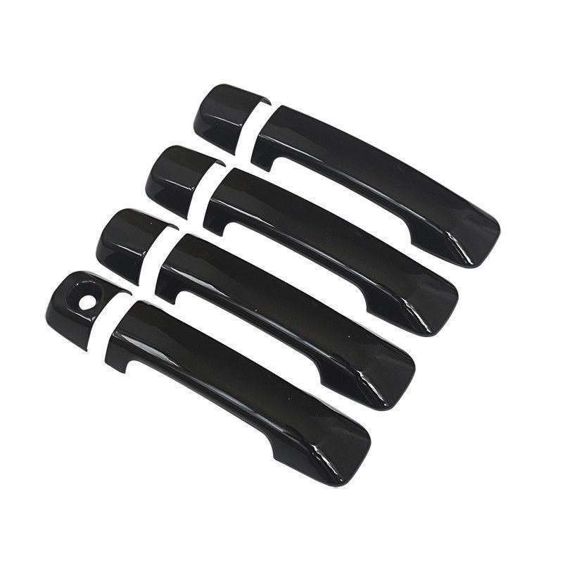 NINTE For 2007 - 2019 Toyota Tundra CrewMax Sequoia Door Handle Covers Gloss Black 4 Pcs W/O PK Hole - NINTE