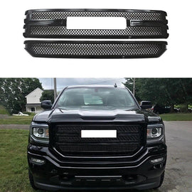NINTE For 2016 - 2018 GMC Sierra 1500 Base & SLE Front Bumper Hood Grille Overlay Grill Cover - NINTE