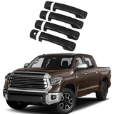 NINTE For 2007-2019 Toyota Tundra CrewMax Sequoia Door Handle Covers Gloss Black 4 Pcs W/O PK Hole